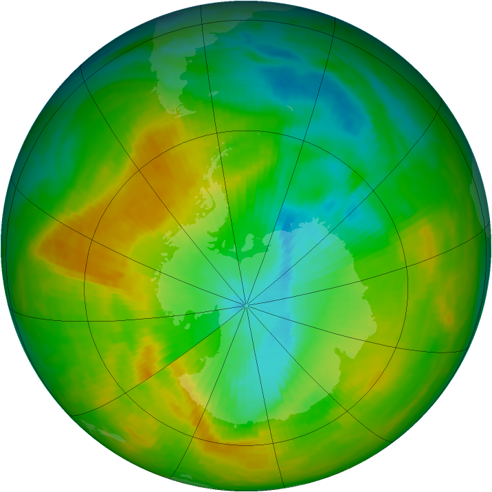 Antarctic ozone map for 11 November 1983